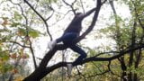 Girl climbed a tree to rub her pussy on it - Lesbian-illusion snapshot 5