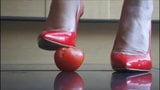 MissAdorabella red stiletto heels squishes tomatoes snapshot 5