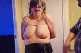 Ballgagged and blindfolded tied granny has tots well slapped snapshot 9