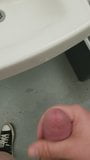 Stroking cock in a public shower room snapshot 6