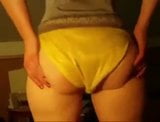 Yellow and Orange Panty tease snapshot 2