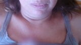 चेहरे पर बड़े सह शॉट, स्तन, मेरी परिपक्व पत्नी के बड़े स्तन snapshot 1
