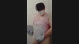 Chubby Femboy at Shower in Cute Swimsuit snapshot 5