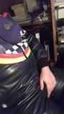 Playing in leather snowsuit snapshot 2