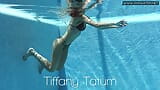 Tiffany blonde perfect round booty teen swims underwater and undresses snapshot 1