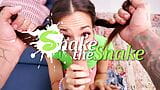 Shake the Snake - a Busty Cute Girl Nailed in a Threesome snapshot 1