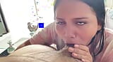 The Colombian Girl Sucks and Swallows Semen When Her Neighbor Sees Her snapshot 3