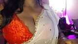 Desi hot girl while enjoying her self sex, presses her boobs and does hot sex show with sexy bra. snapshot 4