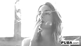 Busty Ashlee Graham smokes while showing off her natural snapshot 2