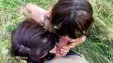 Outdoor-Blowjob - Ehefrau teilte Ehemann mit Stiefschwester snapshot 16