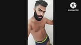 Indian Gym Trainer Showing his Hairy body bulge big cock and big ass in video call Underwear snapshot 2