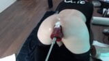 SEXY BUBBLE BUTT SHEMALE FUCKED BY HUGE RED MONSTER DILDO (Mr. Hankeys Toys THEENG) snapshot 4