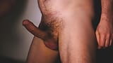 Close-up hairy uncut cock soft then erect as Kudoslong masturbates, hits and slaps his cock and balls snapshot 16