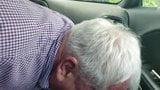 Goaty old man sucking black cock in the car snapshot 9