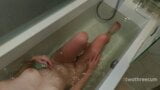 Wet Chick with Hairy Dick in Mouth taking Bath snapshot 2