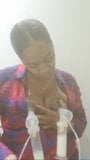 Black girl pumping her milk for Youtube 2 snapshot 14