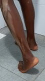 Shower in Pantyhose with ebony nylon feet snapshot 7