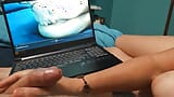 Watching porn while giving handjob snapshot 16