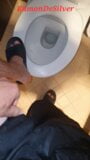 Master Ramon jerks off in hot black shorts on the public toilet, hot snapshot 2