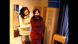 Mummified, bound and cuddled by woman snapshot 14