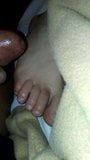 Droping a load on my girlfriends foot snapshot 2
