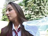 Tight Teen Anita Bellini DPed by two Gardeners
