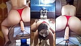 Blanco culo doggystyle en rojo bragas snapshot 5