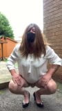 Crossdresser Kelly peeing in my panties stockings heels snapshot 4