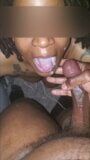 Ebony Slut Swallowing Mouthful of Cum snapshot 5