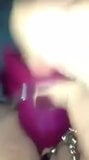 Purple dildo, clit clip and hiss piss snapshot 4