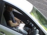 Car Masturbating and Cumming in a parking lot - voyeur view snapshot 3