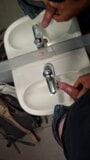 Felixproducer is wanking in a public toilet and cums all over the sink and the mirror snapshot 2