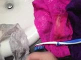 Dirty panties of wife's friend and cumming on her toothbrush snapshot 8