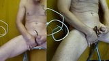 electrostim cum on 1min50 with TENS-EMS box inside cock snapshot 4