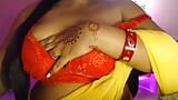 Hot Bhabhi pressed her boobs and gently pinched her nipples while opening her bra. snapshot 3