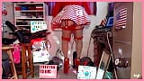 Red 10" BBC SLUT platform stiletto heels with ankle straps to tease BB12"NCs rock hard for cum. snapshot 5