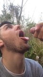 Eating cum outdoors snapshot 2