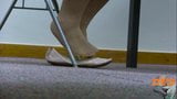 shoeplay with fishnet stockings and flats snapshot 1