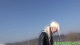 Pierced skater euro chick pounded outdoors snapshot 1