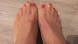 Red nails and feet in tan pantyhose snapshot 2