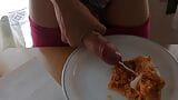 OMG eating a pie full of cum and proteins (Food cum fetish) snapshot 10