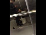 Feeding her sperm in an elevator snapshot 1