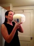 Amateur lady tries the milk challenge.. snapshot 4