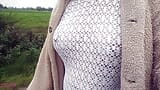 No bra walking fishnet top snapshot 15