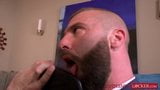 Kinky man in suit Zario Travezz mouth filled with sticky cum snapshot 8