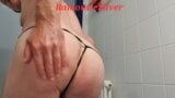 Master Ramon massages his divine cock in a sexy black thong with lots of spit and soap, very wet and cheesy, hot snapshot 18