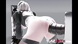 2B Fucked By Massive Dildos in Both End snapshot 13