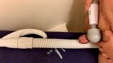 Hand Massager Vibrator Pressing A Small Penis On A Vacuum Cleaner Hose And Cumming On It snapshot 9