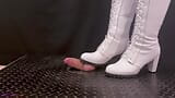 House Waitress Traps and Dominates you in White Dangerous Boots - TamyStarly - (Edited Version) CBT, Ballbusting snapshot 8