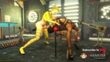 Cyberpunk sex. Hot 3d futanari plays with a sexy cuffed girl in sci-fi lab snapshot 5